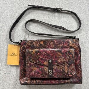 Patricia Nash Leather Kenilworth Vintage Floral Crossbody‎ Bag Handbag Purse